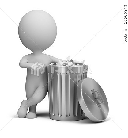 3d small people - trash can 3d small people - trash can 10560848