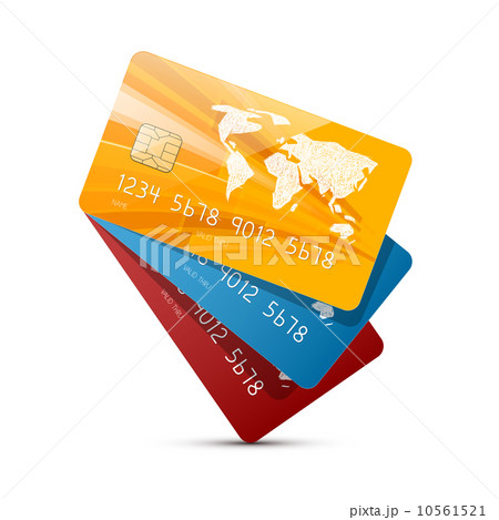 Colorful Vector Credit Cards Set Illustration Isolated on White Background 10561521