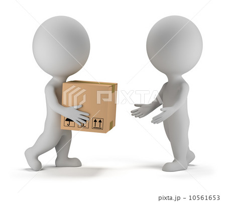 3d small people - parcel delivery 10561653