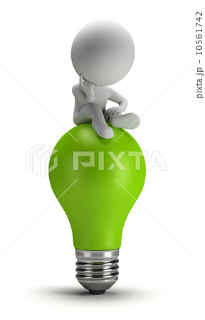 3d small people - sits on the idea 10561742