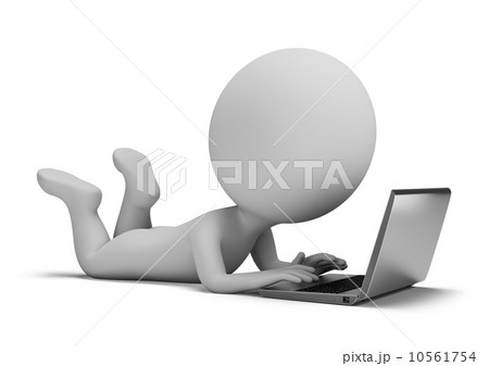 3d small people - game on a laptop 10561754