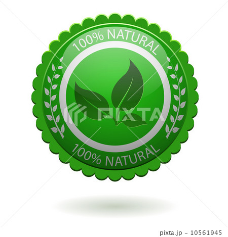 100% natural green label isolated on white. EPS10 file. 100% natural green label isolated on white. EPS10 file. 10561945