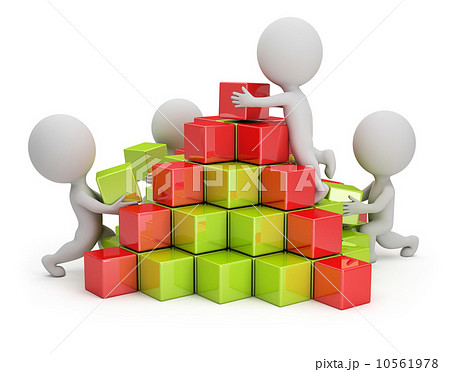 3d small people - business pyramid 10561978