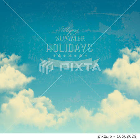 Retro sky with clouds background. Vector. 10563028