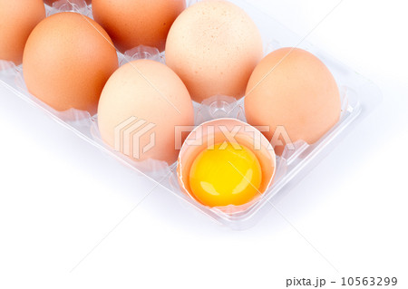 Eggs and yolk in a plastic transparent package Eggs and yolk in a plastic transparent package 10563299