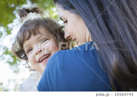 Cute Laughing Baby Girl and Mother in Park Cute Laughing Baby Girl and Mother in Park 10564745