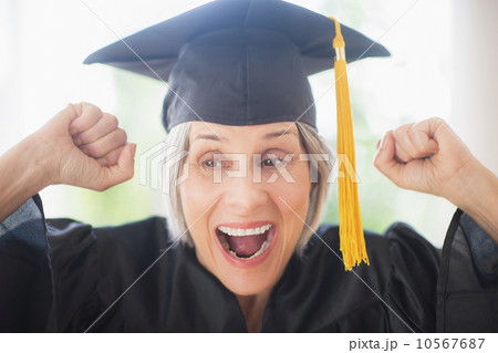 Portrait of woman in graduation cap Portrait of woman in graduation cap 10567687