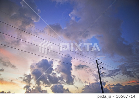 Communication tower and power lines 10567714