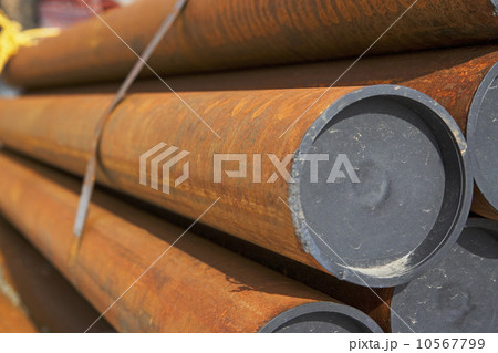 Close up of stack of tubes Close up of stack of tubes 10567799