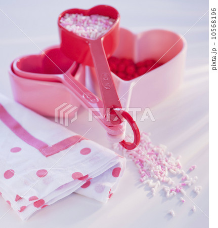 Close up of Valentine's Day decorations, studio shot 10568196
