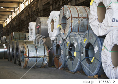 Rolls of steel in warehouse Rolls of steel in warehouse 10568312