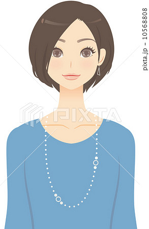 ショートヘアの女性のイラスト素材 10568808 Pixta