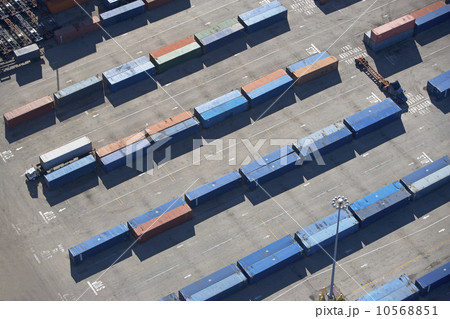 Aerial view of shipping container Aerial view of shipping container 10568851