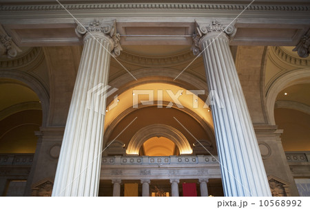 USA, New York City, Metropolitan Museum of Art, low angle view of interior 10568992