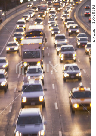 Blurred motion shot of traffic on large highway Blurred motion shot of traffic on large highway 10568993