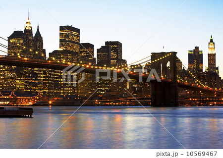 City skyline and bridge at night City skyline and bridge at night 10569467