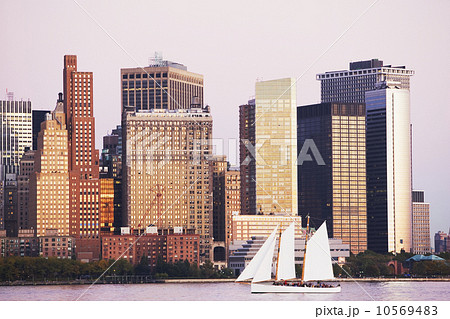 New York City skyline and sailboat 10569483