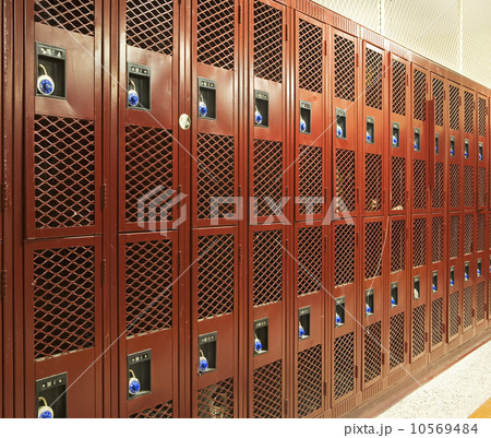 Row of gymnasium lockers Row of gymnasium lockers 10569484