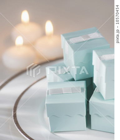 Pastel composition with gifts packages and candles Pastel composition with gifts packages and candles 10570454