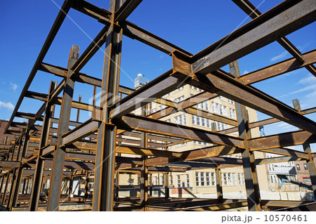Low angle view of steel girders Low angle view of steel girders 10570461