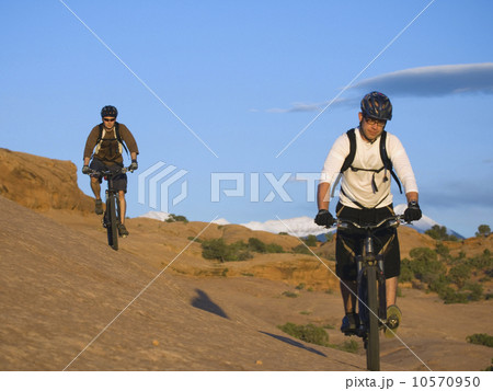 People riding mountain bikes 10570950
