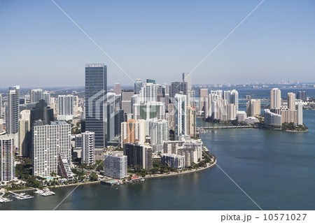 USA, Florida, Miami skyline as seen from air USA, Florida, Miami skyline as seen from air 10571027