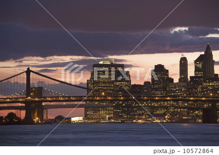 USA, New York State, New York City, Manhattan, Skyscrapers of Manhattan at dusk 10572864