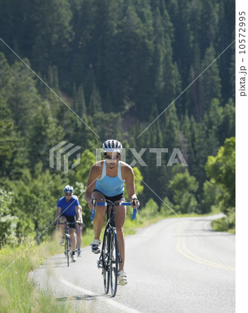 Cyclists on mountain road Cyclists on mountain road 10572995
