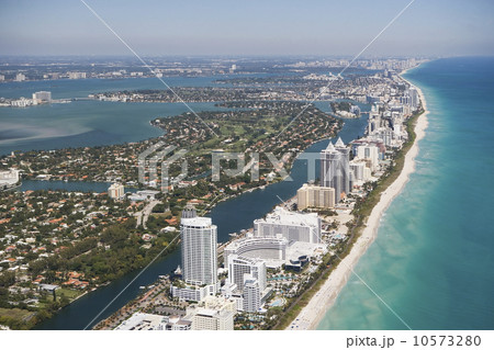 USA, Florida, Miami cityscape as seen from air 10573280