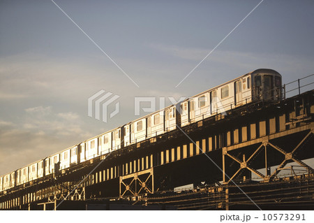 USA, New York State, New York City, low angle view of train 10573291
