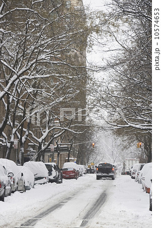 Snow covered street Snow covered street 10574653
