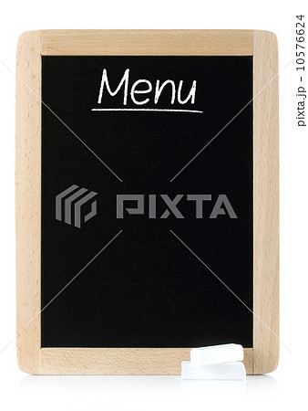 Menu blackboard with white chalks. 10576624
