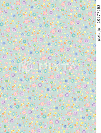 レトロガーリーな花柄の壁紙のイラスト素材 10577262 Pixta