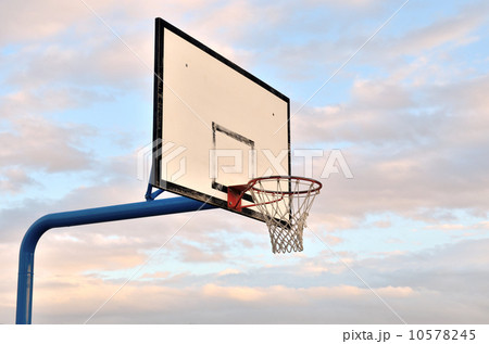 Basketball goal with clear blue sky background 10578245