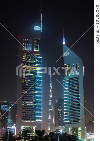 Dubai Dowtown at ngiht, United Arab Emirates 10580070