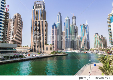 Dubai Marina cityscape, UAE Dubai Marina cityscape, UAE 10580751