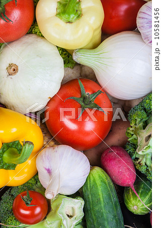 Group of fresh vegetables isolated on white 10581456