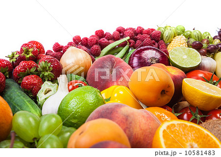 Huge group of fresh vegetables and fruits Huge group of fresh vegetables and fruits 10581483