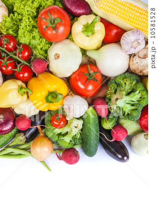 Group of fresh vegetables isolated on white Group of fresh vegetables isolated on white 10581528