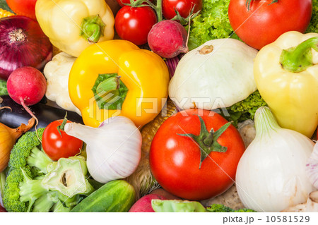 Group of fresh vegetables isolated on white Group of fresh vegetables isolated on white 10581529