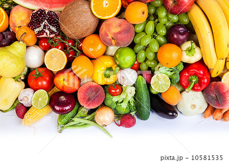 Group of fresh vegetables isolated on white Group of fresh vegetables isolated on white 10581535