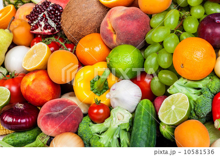 Group of fresh vegetables isolated on white Group of fresh vegetables isolated on white 10581536