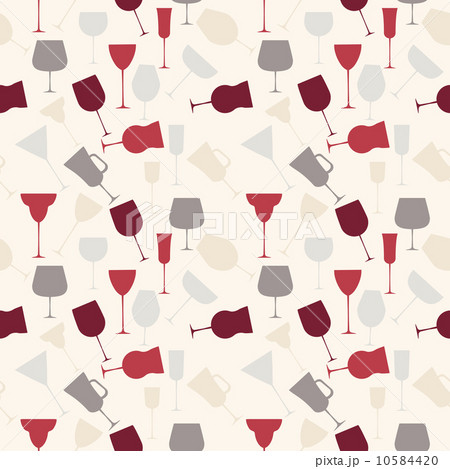 Seamless background pattern of retro alcoholic glass. 10584420