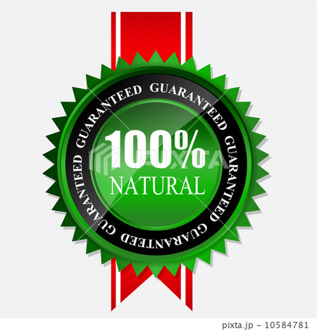 100% natural green label isolated on white.vector illustration 10584781