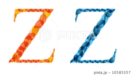 Vector alphabet letters made from orange and blue leafs. Vector Vector alphabet letters made from orange and blue leafs. Vector 10585357