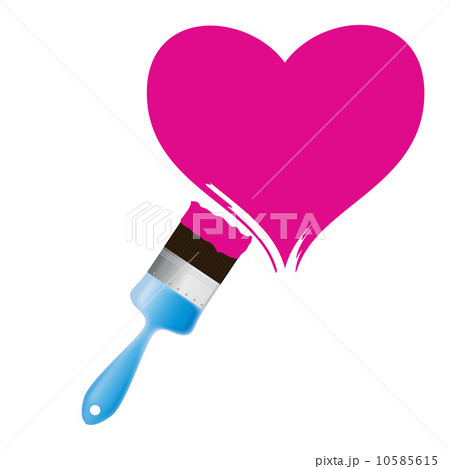 Paintbrush and pink heart. Abstract love concept illustration. 10585615