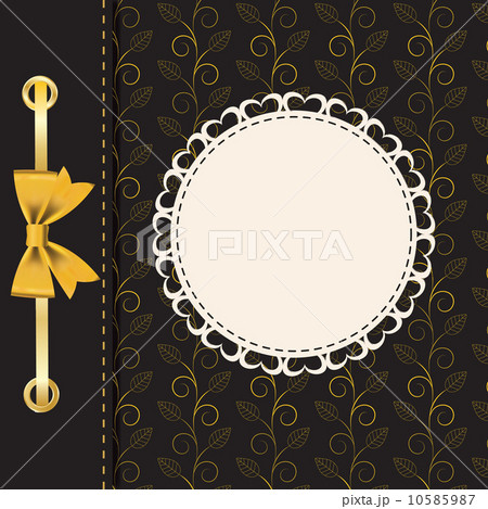 Vintage gold frame on floral background. Vector illustration. Vintage gold frame on floral background. Vector illustration. 10585987