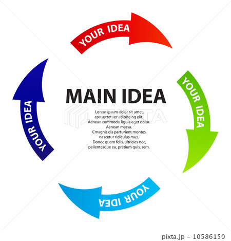 Concept of colorful circular banners with arrows for different b 10586150