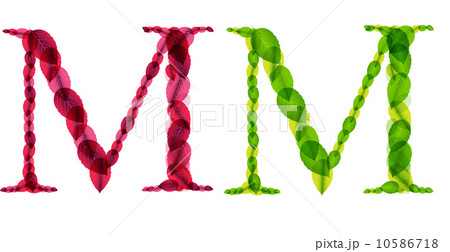 Vector alphabet letters made from spring green and autumn red le 10586718