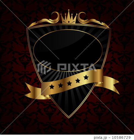 Decorative ornate golden vector frame on dark background 10586729